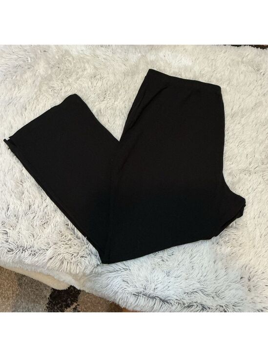Woman Within Pants - Woman Within Plus Size 3X Tall Black Stretch Cotton Bootcut Leggings Pull-On
